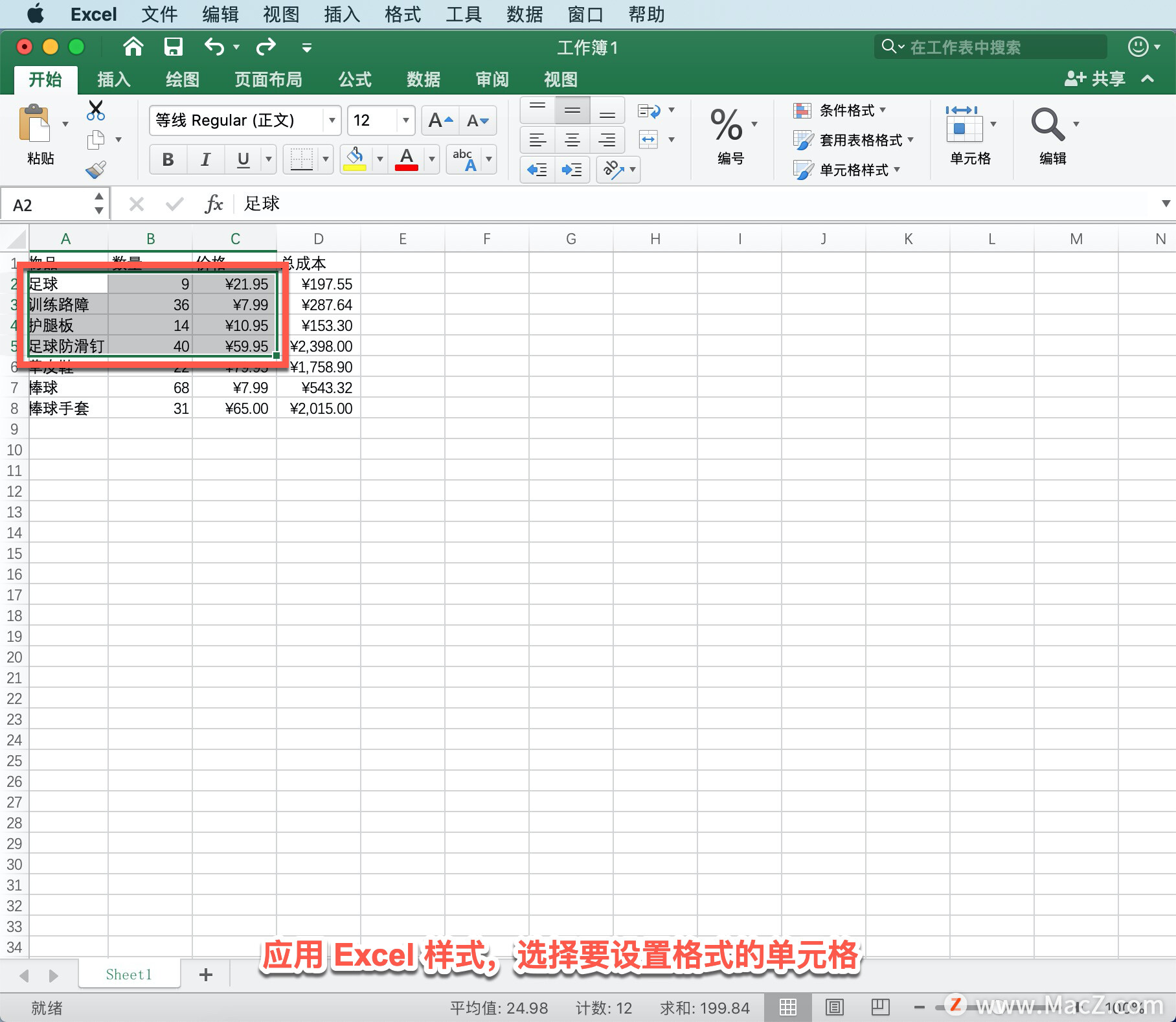 Microsoft Excel 教程，如何在 Excel 中更改单元格的格式？_microsoft