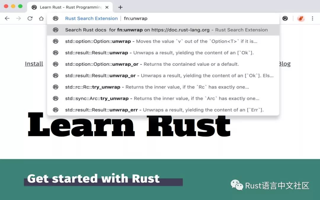 【Rust项目推荐】Rust search extension 0.7发布！地址栏快速搜索Rust文档、crates的浏览器插件_搜索_03