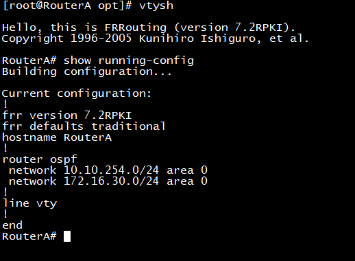 CentOS7下利用FRR路由套件实现OSPF动态路由组网_unix_17