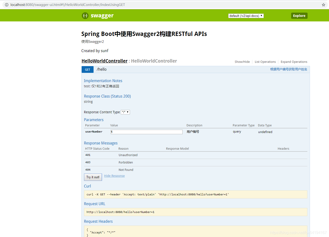 Spring boot 中使用Swagger_spring