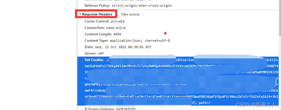 通过post或ajax请求后response header 设置cookie未更新值_X-Frame-Options_02