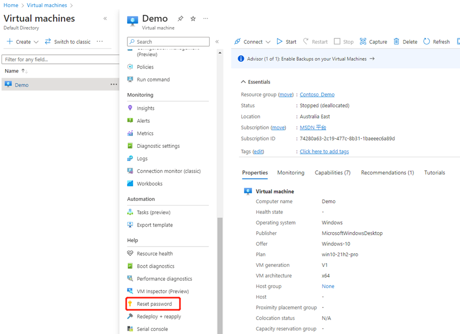 Microsoft Azure解决方案：如何通过Azure Portal和Powershell脚本为VM重置密码_Azure_03