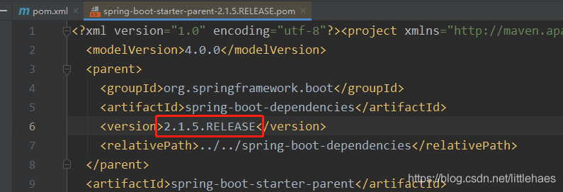 查看spring-boot-starter-parent 指定的其他包的版本_intellij idea_02