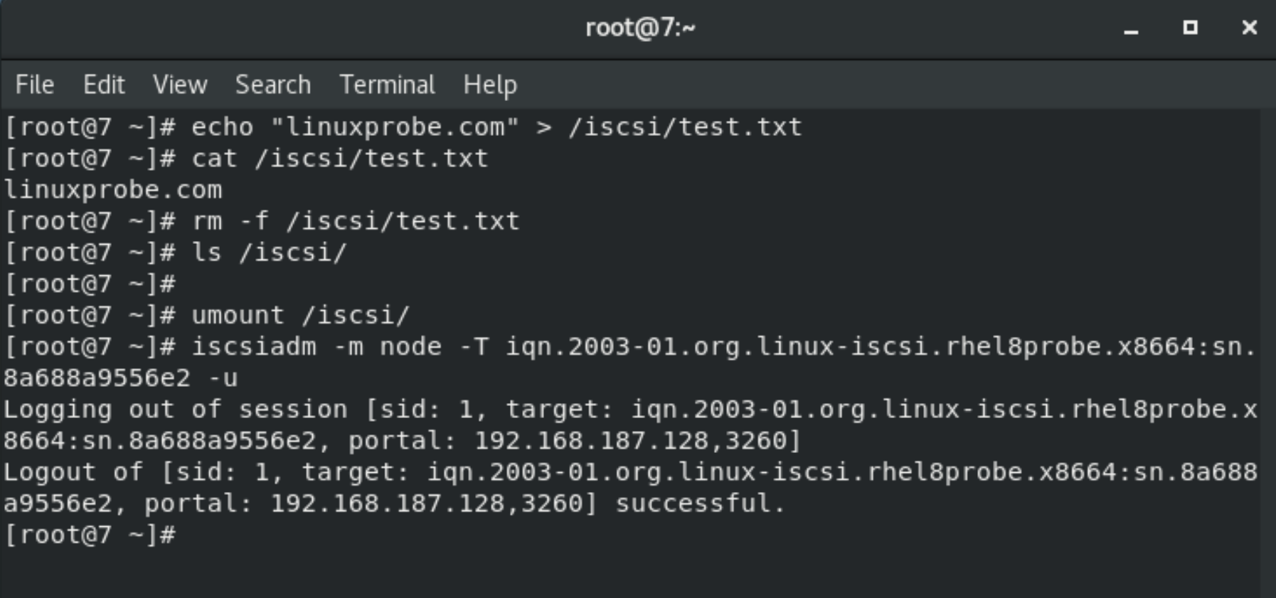 RHEL8使用iSCSI部署网络存储-Linux就这么学17_客户端_22