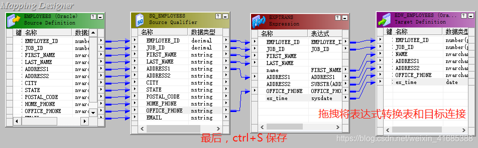 Informatica使用操作流程及Expression（表达式转换）案例2_oracle_07