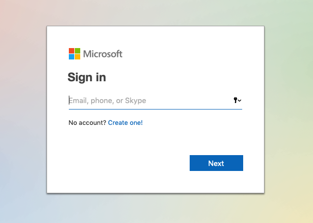 使用微软帐户登录