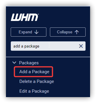 在WHM面板中创建package资源包_PHP_02