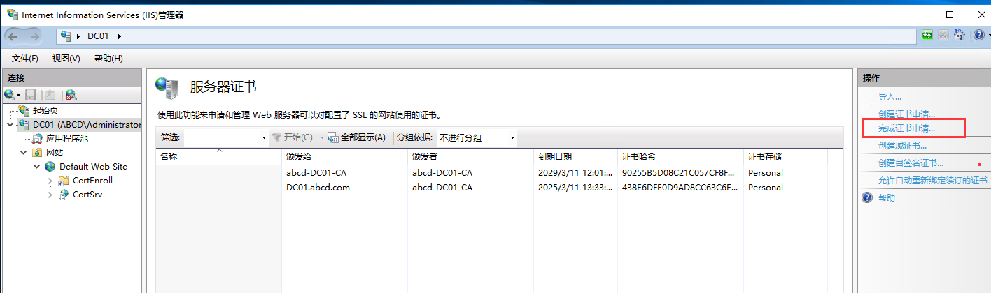 windows域控IIS 证书申请，下载，发布使用_重启_13
